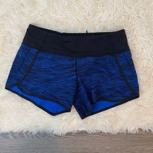 Blue and Black lululemon shorts size 6